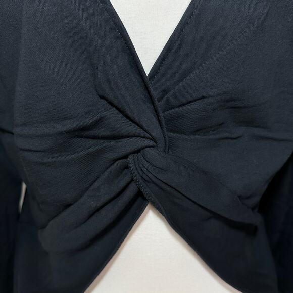 Hudson Open Back Twist Terry Knit Sweatshirt Women Large NWT Cotton - Picture 9 of 11